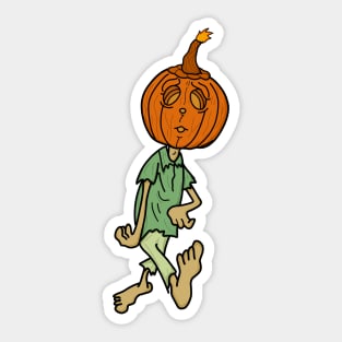 Pumpkin head halloween zombie Sticker